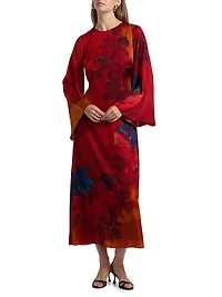 Payton Floral Silk Maxi Dress