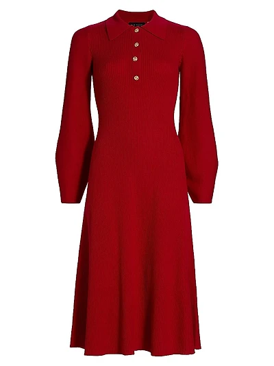 Shawna Ribbed Cashmere Midi-Dress