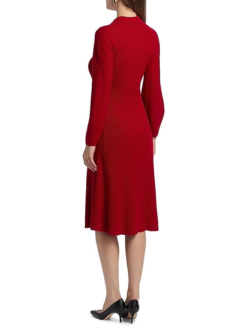 Shawna Ribbed Cashmere Midi-Dress