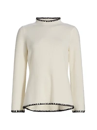 Loren Cashmere Whipstitched Sweater
