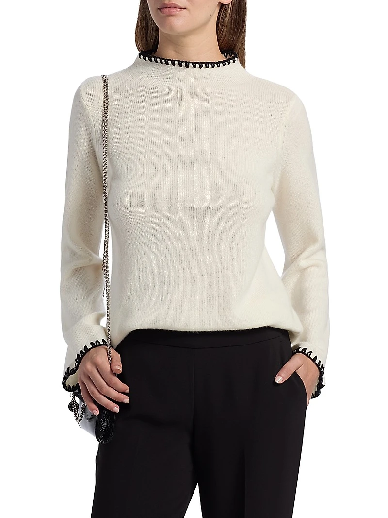 Loren Cashmere Whipstitched Sweater