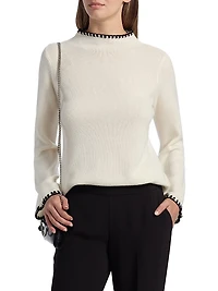 Loren Cashmere Whipstitched Sweater