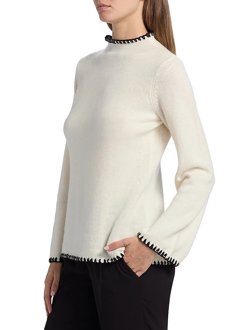Loren Cashmere Whipstitched Sweater