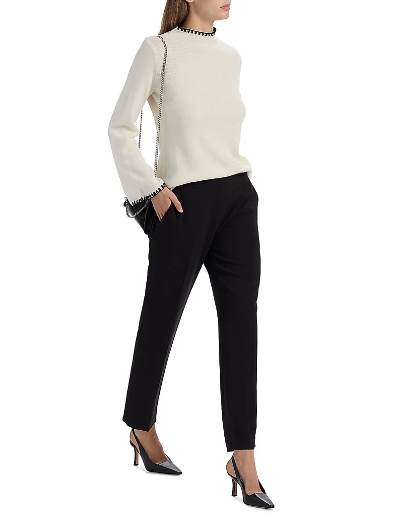 Loren Cashmere Whipstitched Sweater