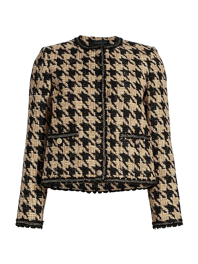 Juno Houndstooth Tweed Jacket