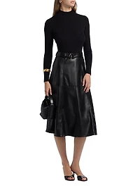 Miranda Mixed-Media Midi-Dress