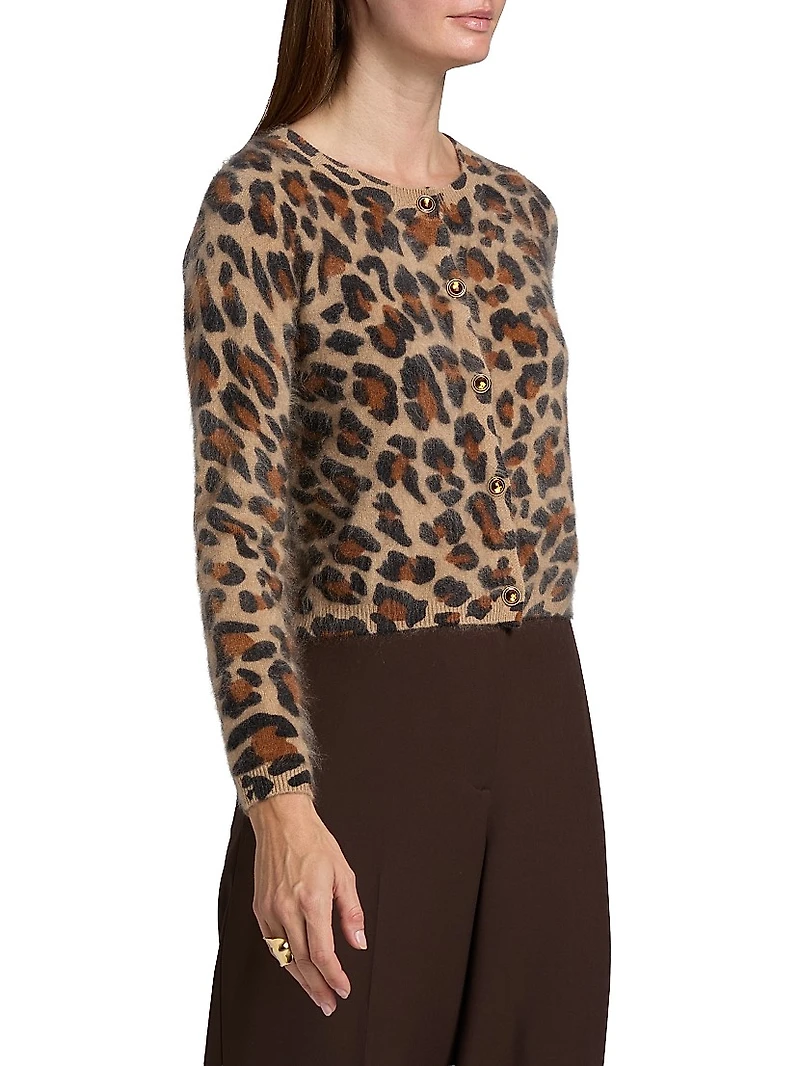Jillian Leopard Cashmere Cardigan