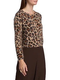 Jillian Leopard Cashmere Cardigan