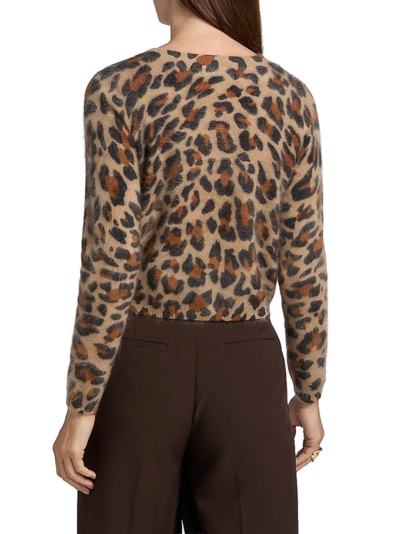Jillian Leopard Cashmere Cardigan