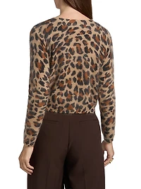 Jillian Leopard Cashmere Cardigan