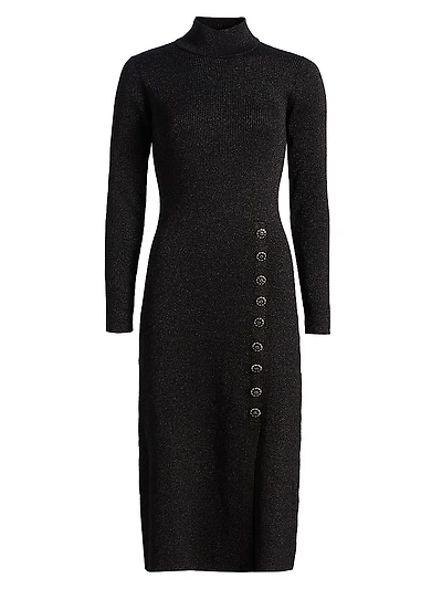The Chaya Mock Turtleneck Midi-Sweaterdress