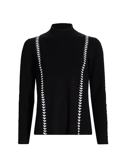 Goldie Whipstitch Mock Turtleneck Sweater