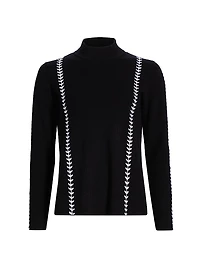 Goldie Whipstitch Mock Turtleneck Sweater