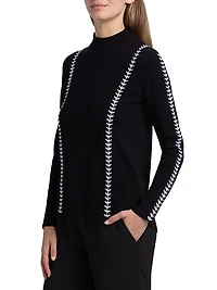 Goldie Whipstitch Mock Turtleneck Sweater