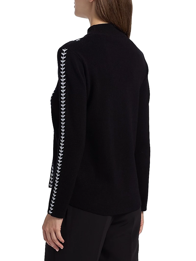 Goldie Whipstitch Mock Turtleneck Sweater