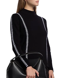 Goldie Whipstitch Mock Turtleneck Sweater