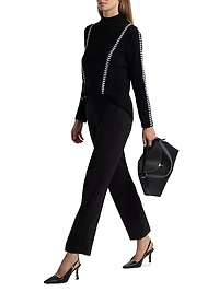 Goldie Whipstitch Mock Turtleneck Sweater