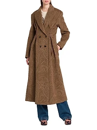 Lace Laced Double-Breasted Trench