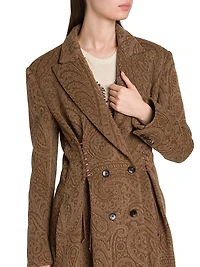 Lace Laced Double-Breasted Trench