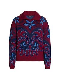 Jacqaurd Polo Collar Sweater