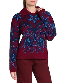 Jacqaurd Polo Collar Sweater