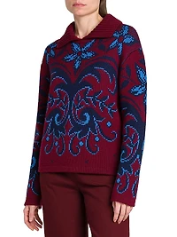 Jacqaurd Polo Collar Sweater