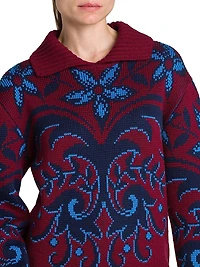 Jacqaurd Polo Collar Sweater