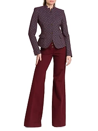 Stand Collar Jacquard Jacket