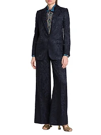 Jacquard Relaxed One-Button Blazer