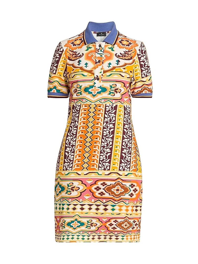 Tapestry Short-Sleeve Polo Dress