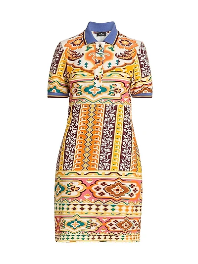 Tapestry Short-Sleeve Polo Dress