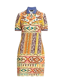 Tapestry Short-Sleeve Polo Dress