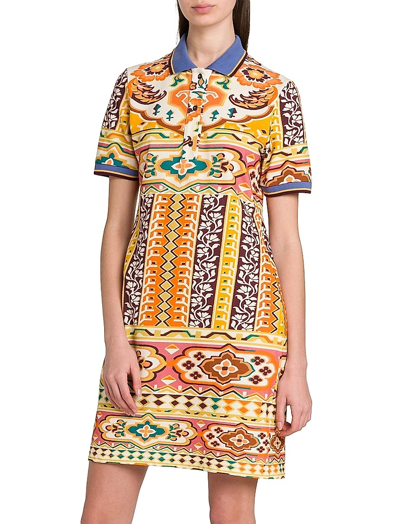 Tapestry Short-Sleeve Polo Dress