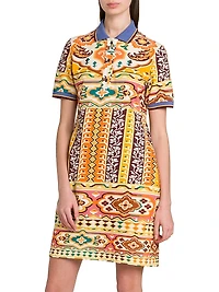 Tapestry Short-Sleeve Polo Dress