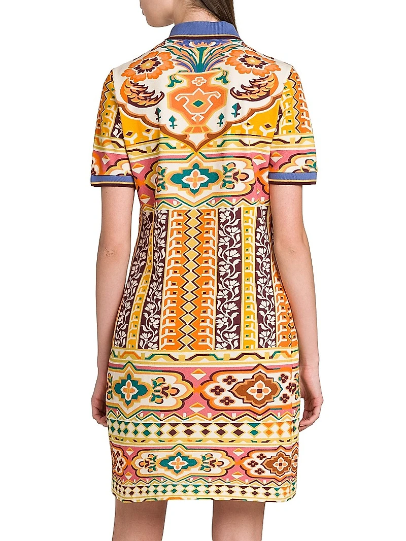 Tapestry Short-Sleeve Polo Dress