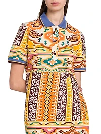 Tapestry Short-Sleeve Polo Dress
