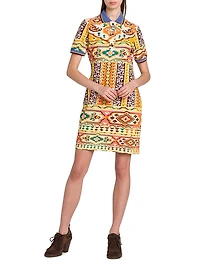 Tapestry Short-Sleeve Polo Dress