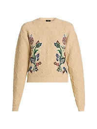 Daydream Floral Cable-Knit Sweater