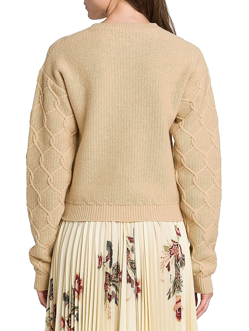 Daydream Floral Cable-Knit Sweater