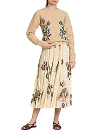 Daydream Floral Cable-Knit Sweater