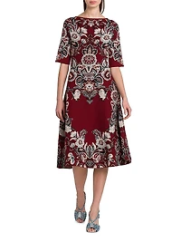 Floral Knit Midi-Dress
