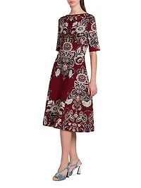 Floral Knit Midi-Dress