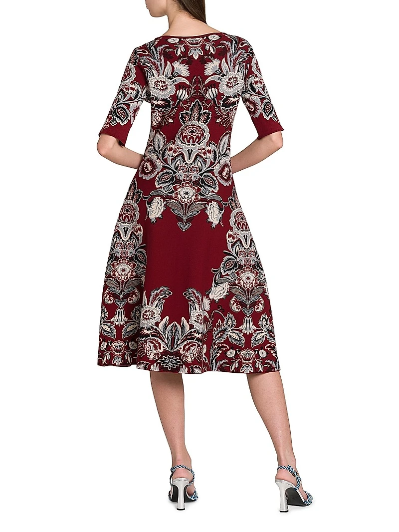 Floral Knit Midi-Dress