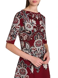 Floral Knit Midi-Dress