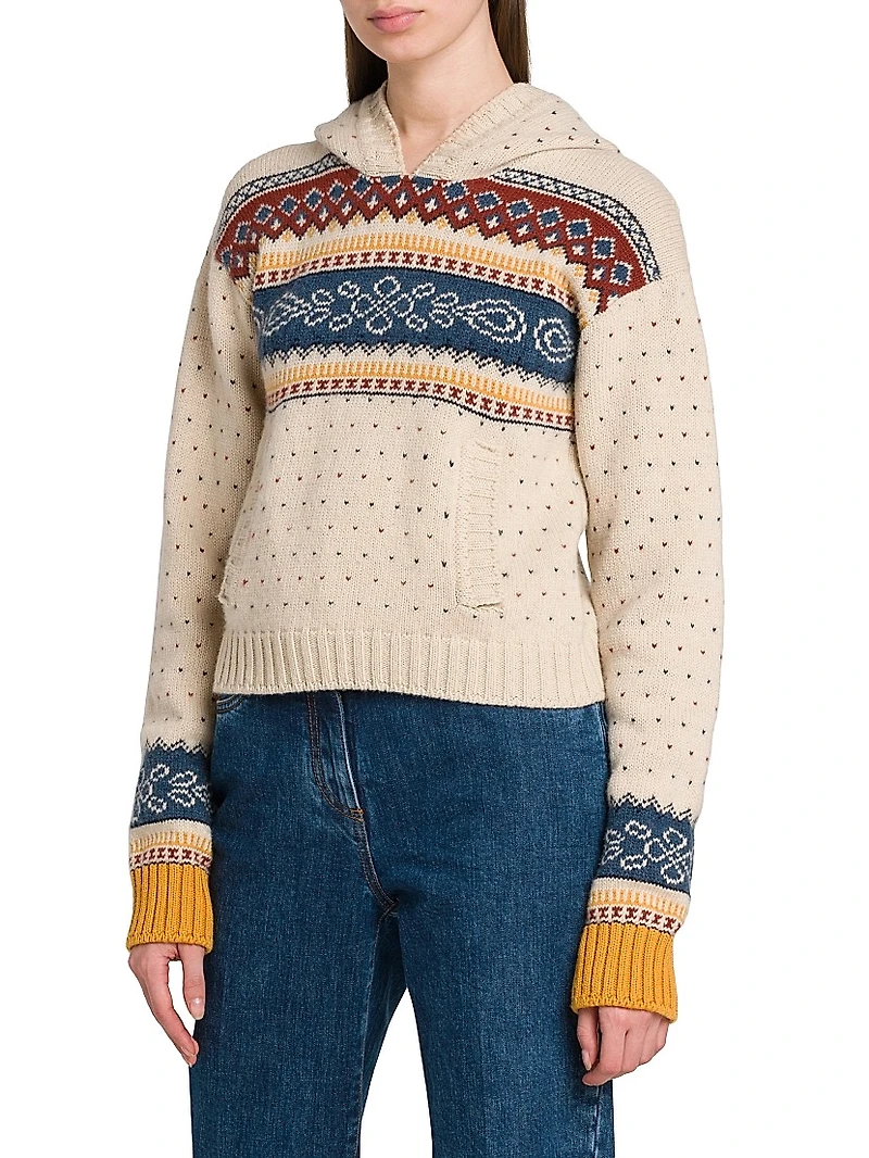 Fair Isle-Style Wool Hoodie