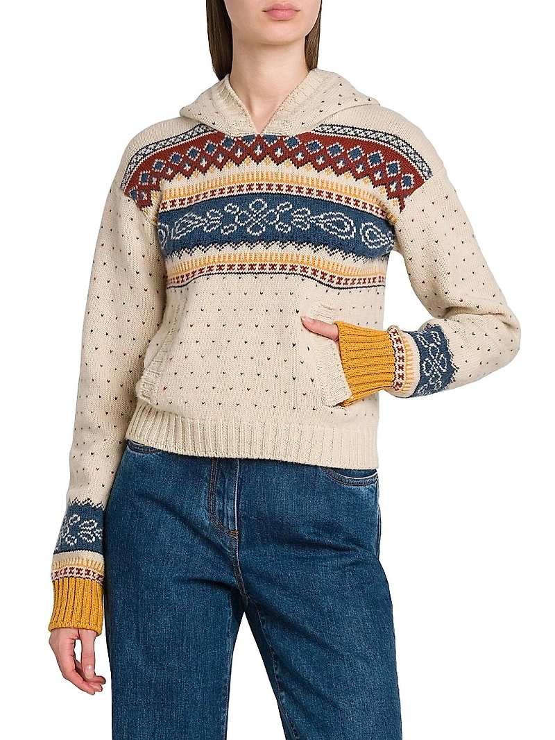 Fair Isle-Style Wool Hoodie