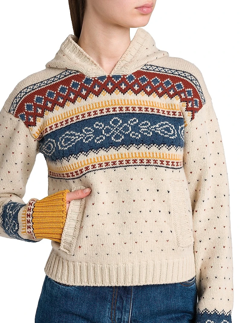 Fair Isle-Style Wool Hoodie