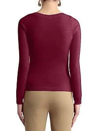 Embroidered Wool-Blend Sweater