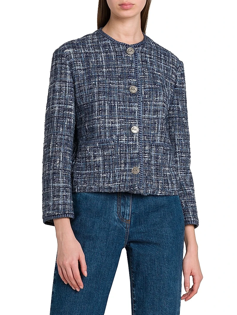 Tweed Round Neck Jacket