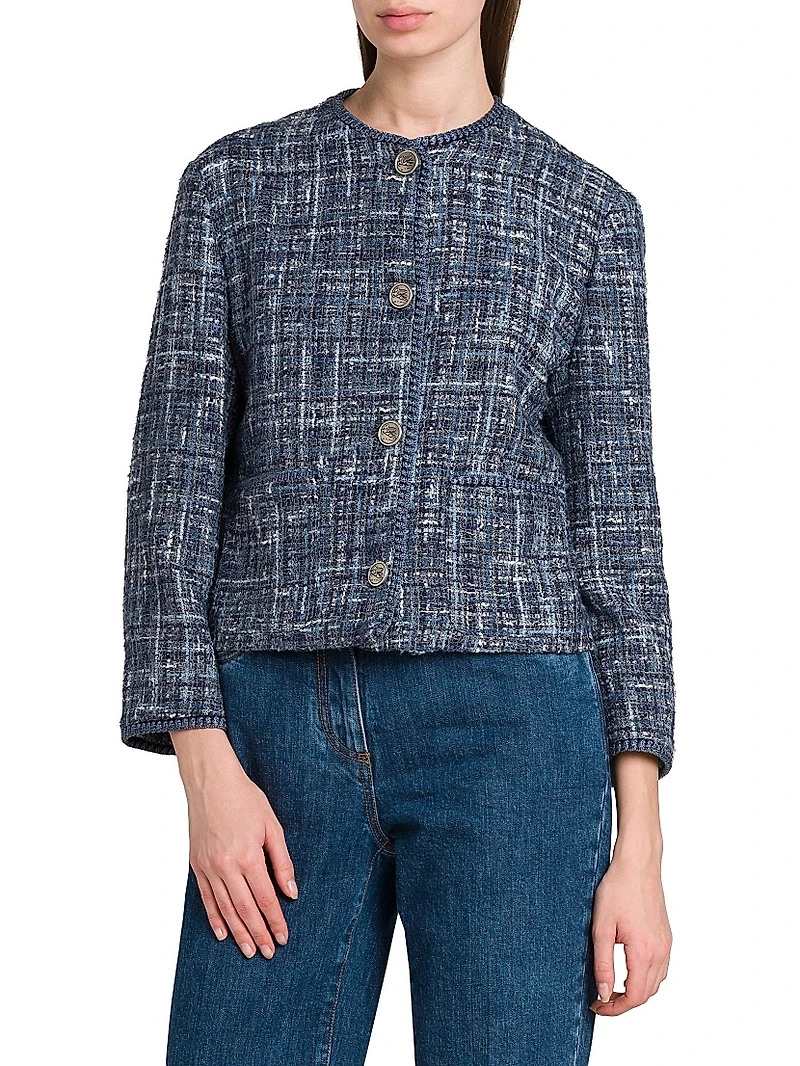 Tweed Round Neck Jacket